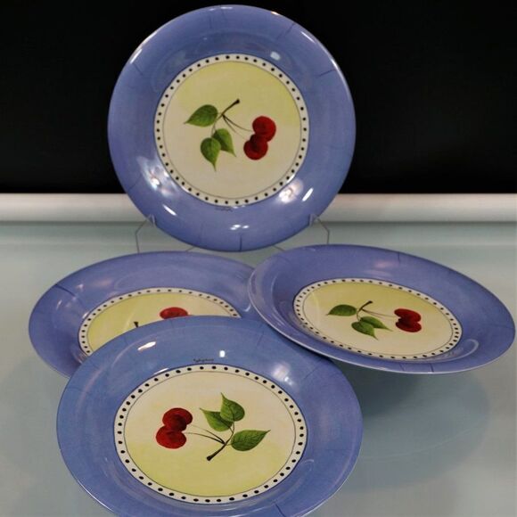 4 Sakura Evolution Melamine Plates Gracey Knight Design Blue with Cherrie 9.25" - Picture 2 of 8